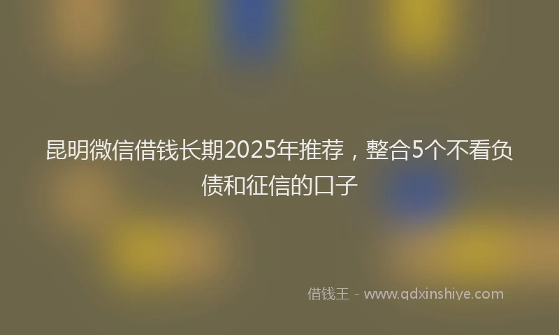 昆明微信借钱长期2025年推荐，整合5个不看负债和征信的口子