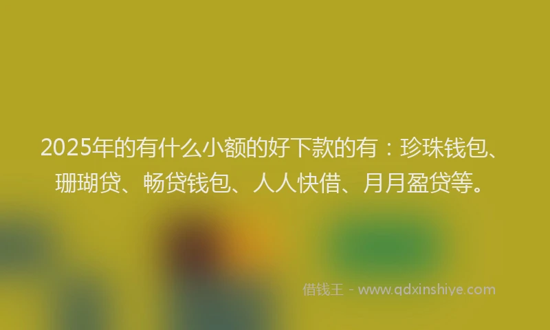 2025年的有什么小额的好下款的有：珍珠钱包、珊瑚贷、畅贷钱包、人人快借、月月盈贷等。