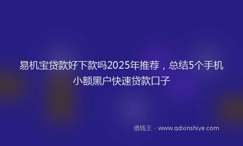 易机宝贷款好下款吗2025年推荐，总结5个手机小额黑户快速贷款口子