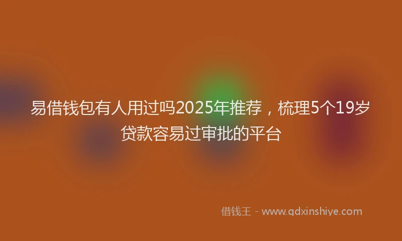 易借钱包有人用过吗2025年推荐，梳理5个19岁贷款容易过审批的平台