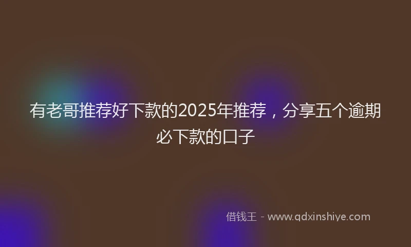 有老哥推荐好下款的2025年推荐，分享五个逾期必下款的口子