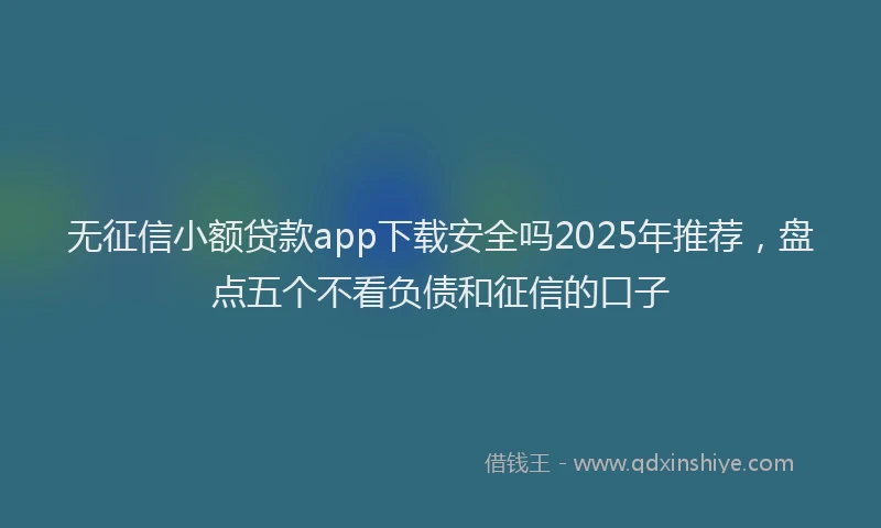 无征信小额贷款app下载安全吗2025年推荐，盘点五个不看负债和征信的口子