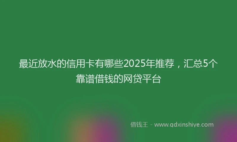 最近放水的信用卡有哪些2025年推荐，汇总5个靠谱借钱的网贷平台