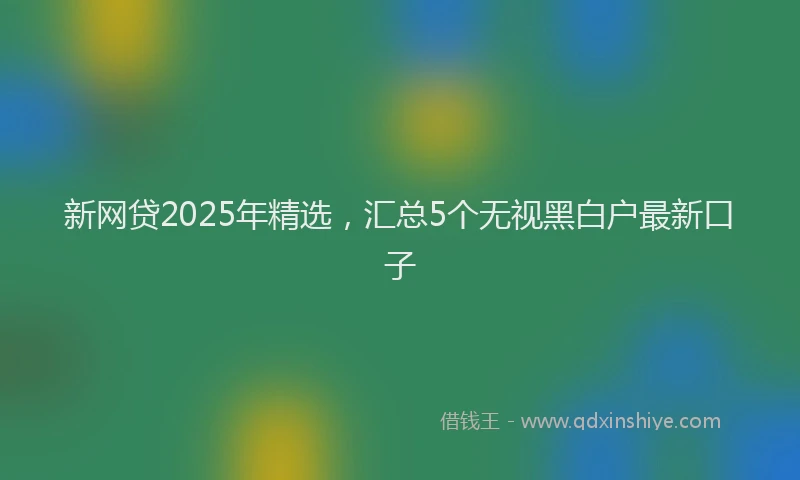 新网贷2025年精选，汇总5个无视黑白户最新口子