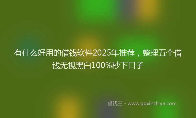 有什么好用的借钱软件2025年推荐，整理五个借钱无视黑白100%秒下口子