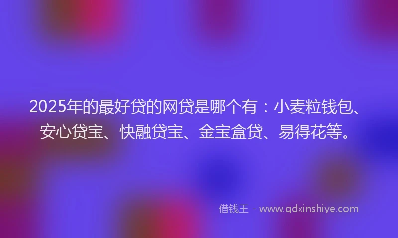 2025年的最好贷的网贷是哪个有：小麦粒钱包、安心贷宝、快融贷宝、金宝盒贷、易得花等。