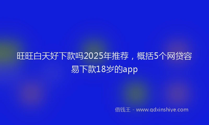 旺旺白天好下款吗2025年推荐，概括5个网贷容易下款18岁的app