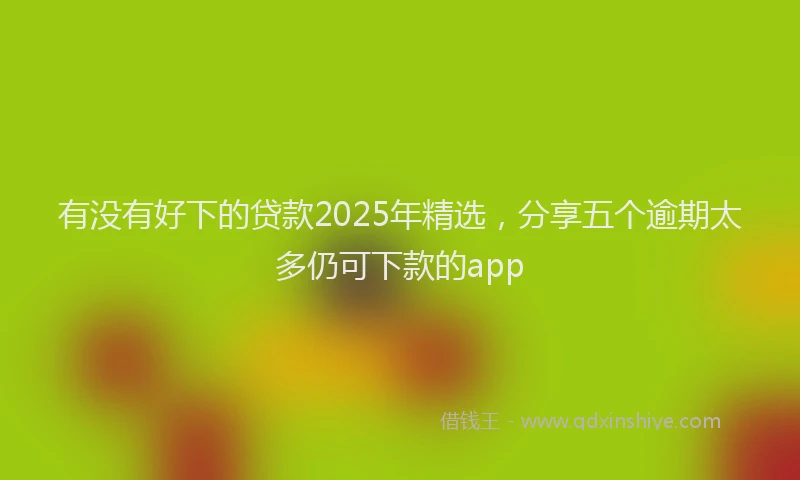 有没有好下的贷款2025年精选，分享五个逾期太多仍可下款的app
