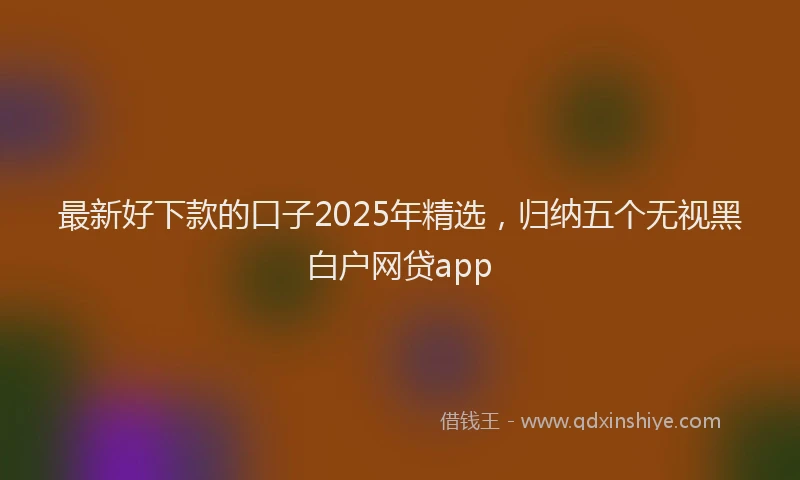 最新好下款的口子2025年精选，归纳五个无视黑白户网贷app