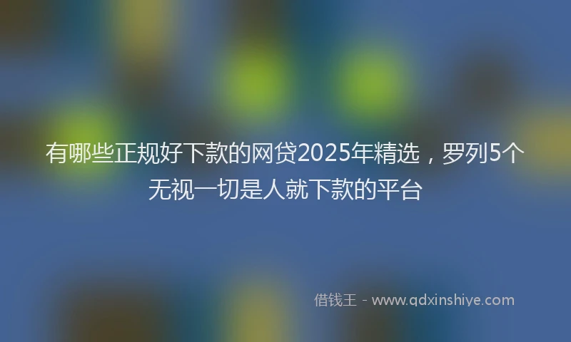 有哪些正规好下款的网贷2025年精选，罗列5个无视一切是人就下款的平台