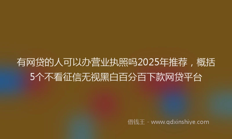 有网贷的人可以办营业执照吗2025年推荐，概括5个不看征信无视黑白百分百下款网贷平台