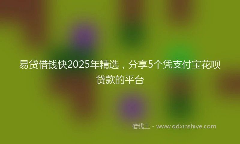 易贷借钱快2025年精选，分享5个凭支付宝花呗贷款的平台