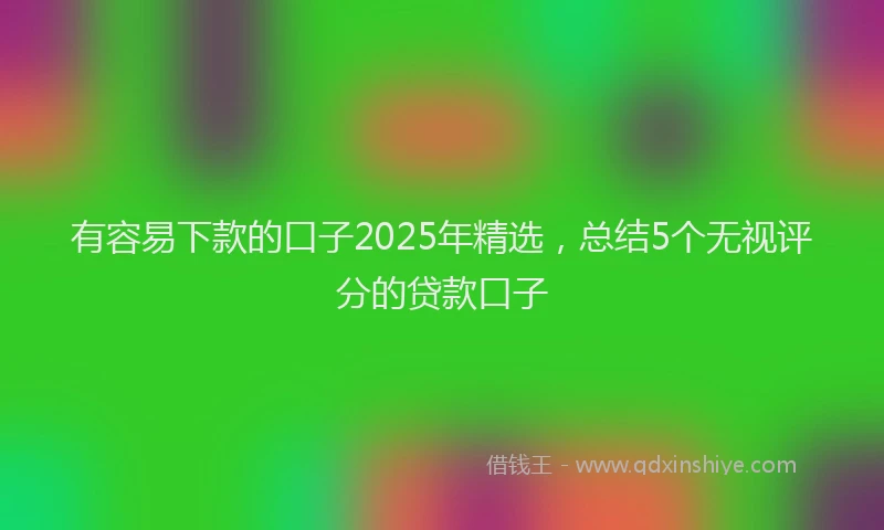 有容易下款的口子2025年精选，总结5个无视评分的贷款口子