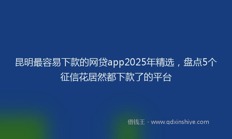 昆明最容易下款的网贷app2025年精选，盘点5个征信花居然都下款了的平台