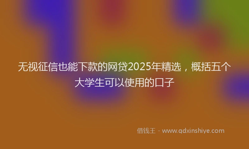 无视征信也能下款的网贷2025年精选，概括五个大学生可以使用的口子