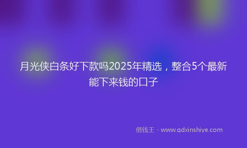 月光侠白条好下款吗2025年精选，整合5个最新能下来钱的口子