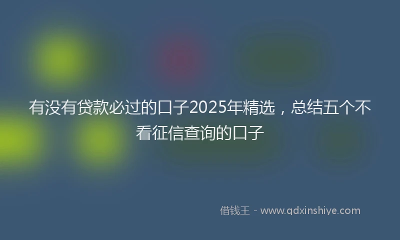 有没有贷款必过的口子2025年精选，总结五个不看征信查询的口子