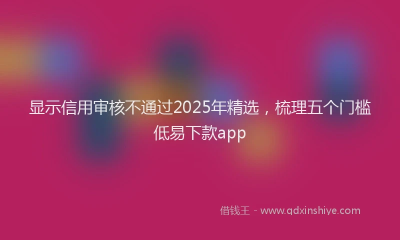 显示信用审核不通过2025年精选，梳理五个门槛低易下款app