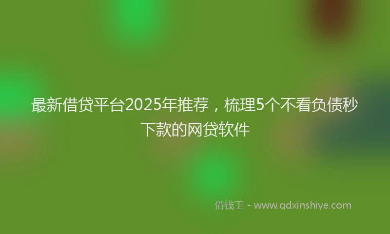 最新借贷平台2025年推荐，梳理5个不看负债秒下款的网贷软件