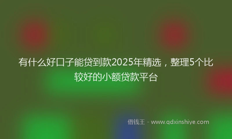 有什么好口子能贷到款2025年精选，整理5个比较好的小额贷款平台