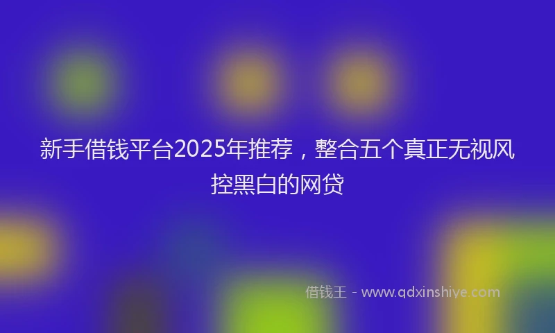 新手借钱平台2025年推荐，整合五个真正无视风控黑白的网贷