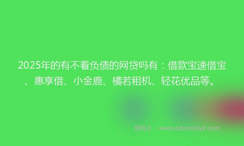 2025年的有不看负债的网贷吗有：借款宝速借宝、惠享借、小金鹿、橘若租机、轻花优品等。