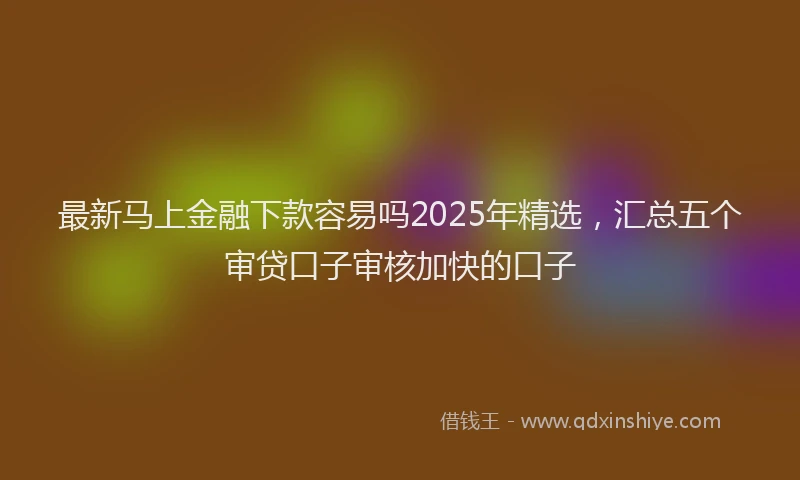 最新马上金融下款容易吗2025年精选，汇总五个审贷口子审核加快的口子