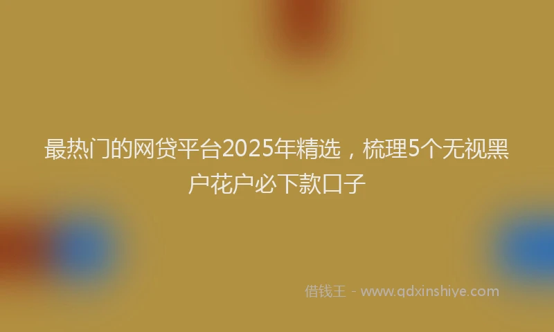 最热门的网贷平台2025年精选，梳理5个无视黑户花户必下款口子