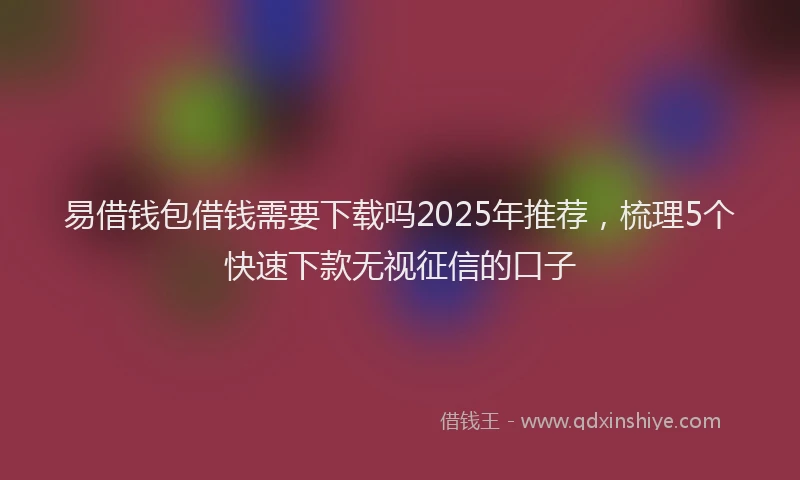 易借钱包借钱需要下载吗2025年推荐，梳理5个快速下款无视征信的口子