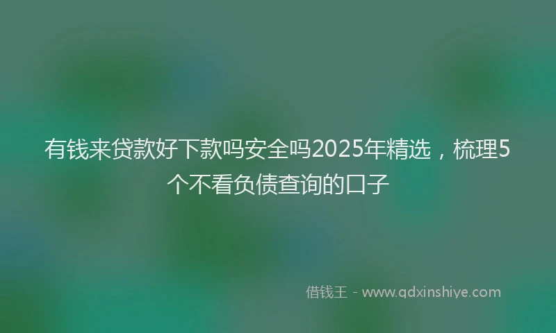 有钱来贷款好下款吗安全吗2025年精选，梳理5个不看负债查询的口子
