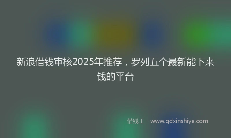 新浪借钱审核2025年推荐，罗列五个最新能下来钱的平台