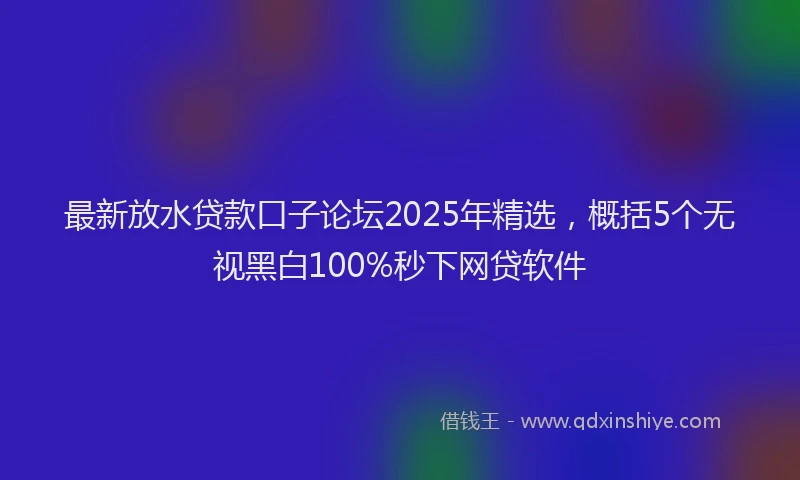 最新放水贷款口子论坛2025年精选，概括5个无视黑白100%秒下网贷软件