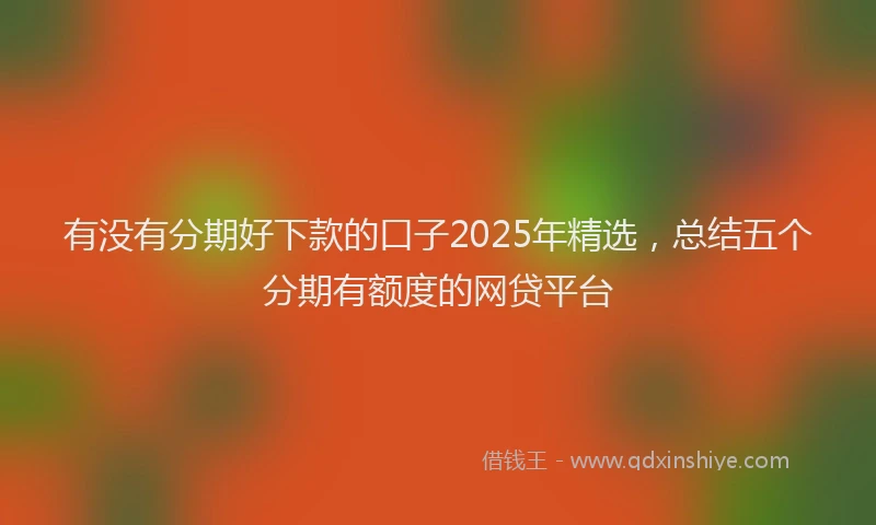 有没有分期好下款的口子2025年精选，总结五个分期有额度的网贷平台