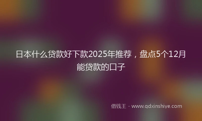 日本什么贷款好下款2025年推荐，盘点5个12月能贷款的口子