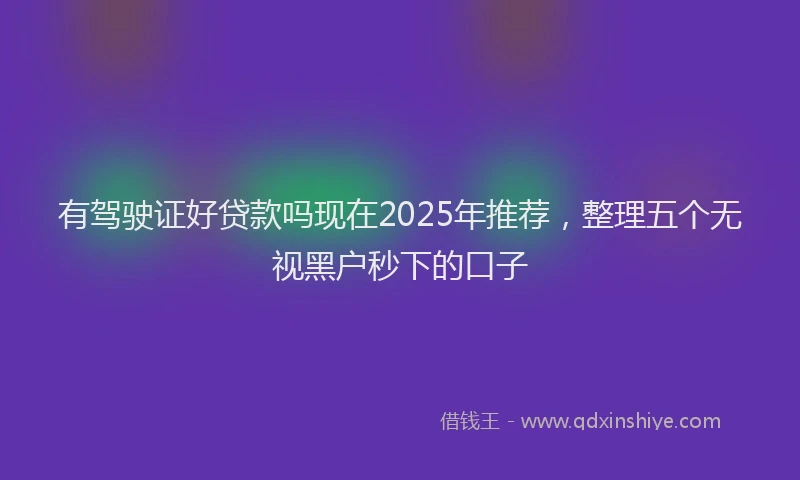 有驾驶证好贷款吗现在2025年推荐，整理五个无视黑户秒下的口子