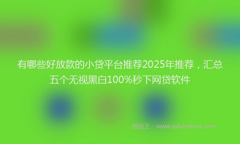 有哪些好放款的小贷平台推荐2025年推荐，汇总五个无视黑白100%秒下网贷软件