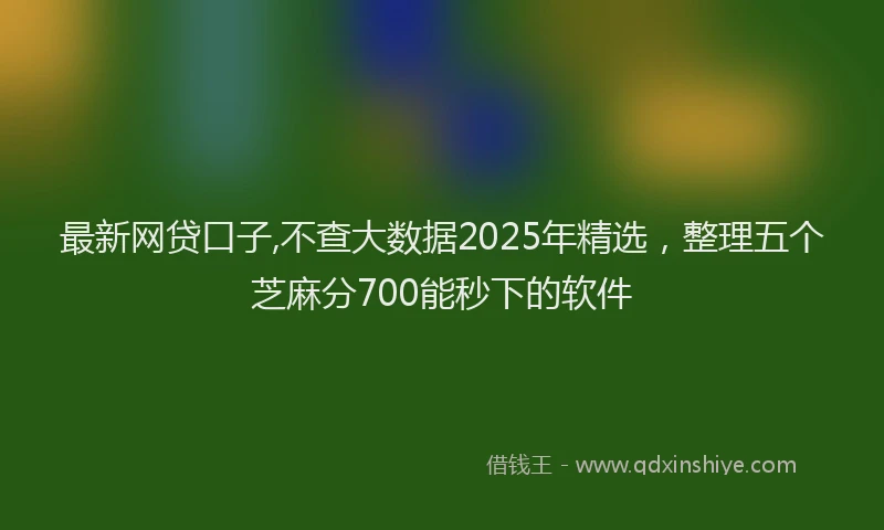 最新网贷口子,不查大数据2025年精选，整理五个芝麻分700能秒下的软件