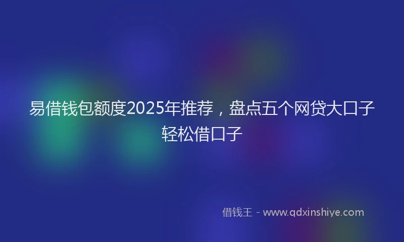 易借钱包额度2025年推荐，盘点五个网贷大口子轻松借口子