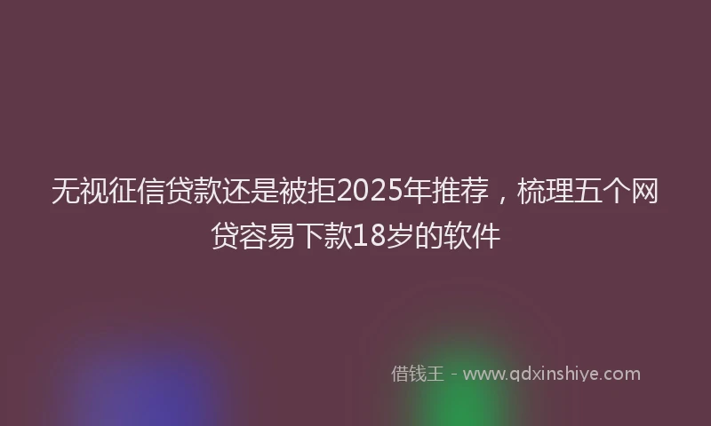无视征信贷款还是被拒2025年推荐，梳理五个网贷容易下款18岁的软件