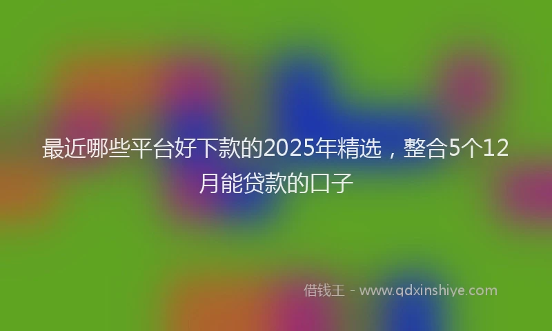 最近哪些平台好下款的2025年精选，整合5个12月能贷款的口子