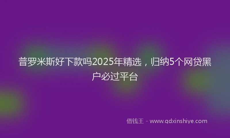普罗米斯好下款吗2025年精选，归纳5个网贷黑户必过平台