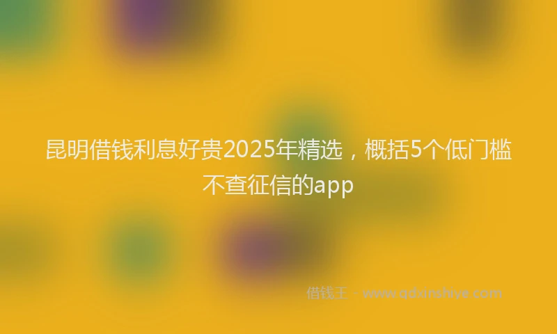 昆明借钱利息好贵2025年精选，概括5个低门槛不查征信的app