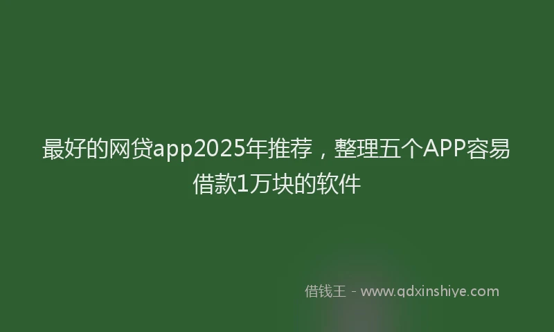 最好的网贷app2025年推荐，整理五个APP容易借款1万块的软件