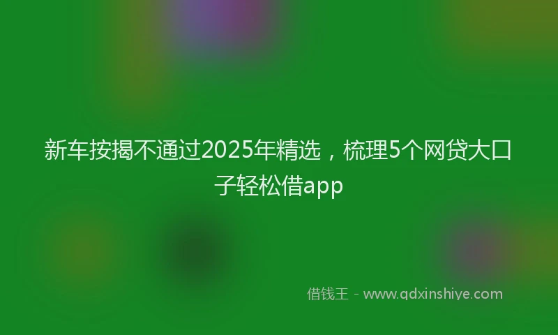 新车按揭不通过2025年精选，梳理5个网贷大口子轻松借app