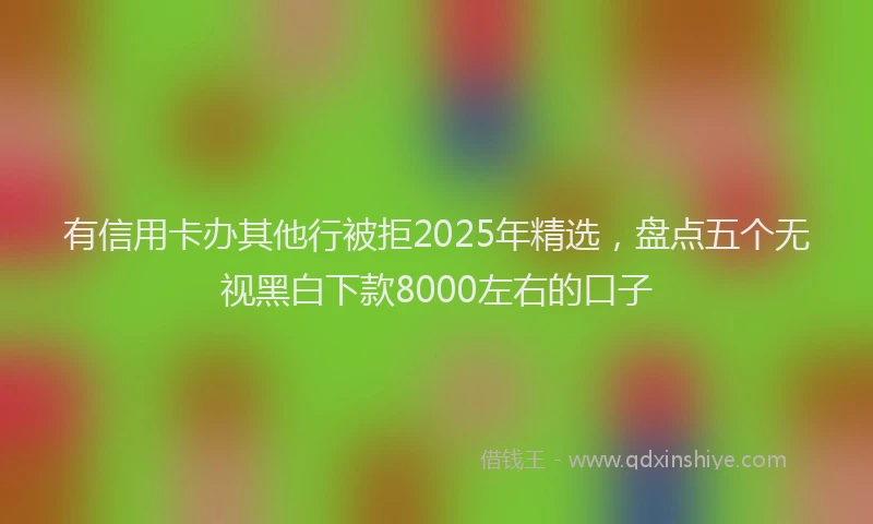 有信用卡办其他行被拒2025年精选，盘点五个无视黑白下款8000左右的口子