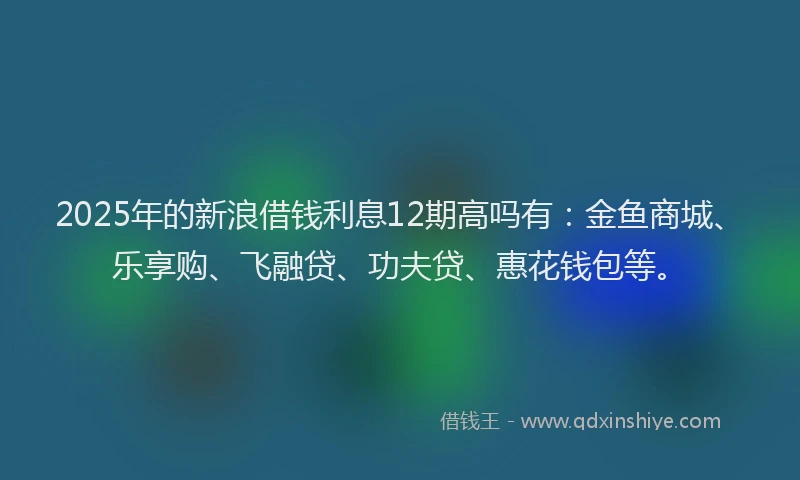 2025年的新浪借钱利息12期高吗有：金鱼商城、乐享购、飞融贷、功夫贷、惠花钱包等。