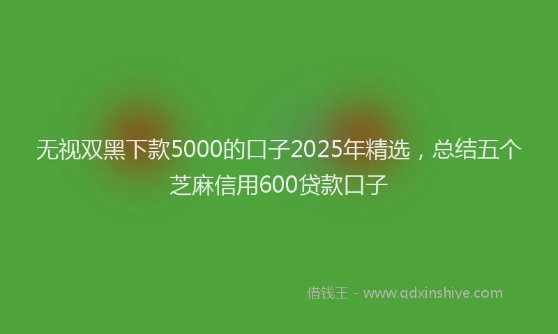 无视双黑下款5000的口子2025年精选，总结五个芝麻信用600贷款口子