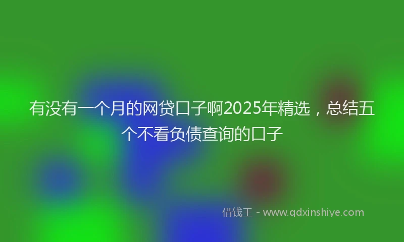 有没有一个月的网贷口子啊2025年精选，总结五个不看负债查询的口子