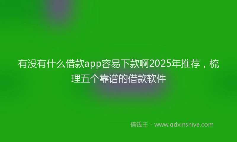 有没有什么借款app容易下款啊2025年推荐，梳理五个靠谱的借款软件