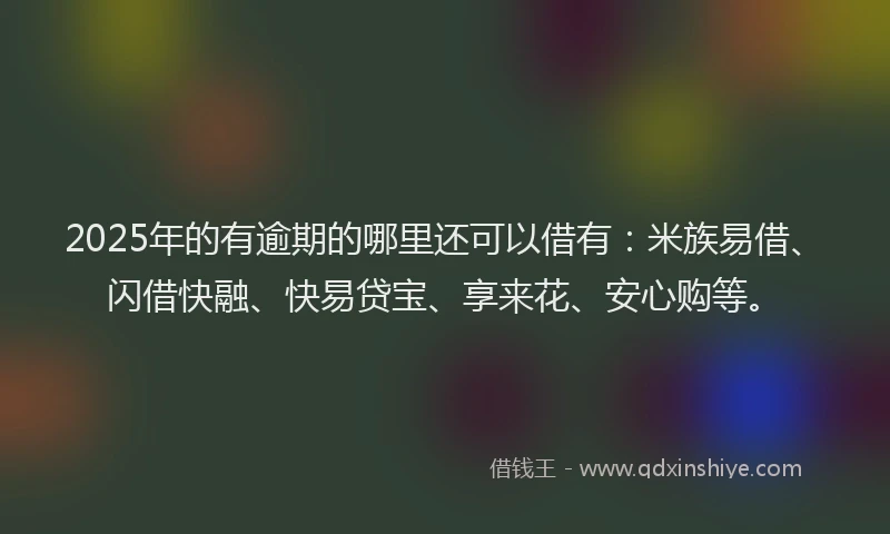 2025年的有逾期的哪里还可以借有：米族易借、闪借快融、快易贷宝、享来花、安心购等。